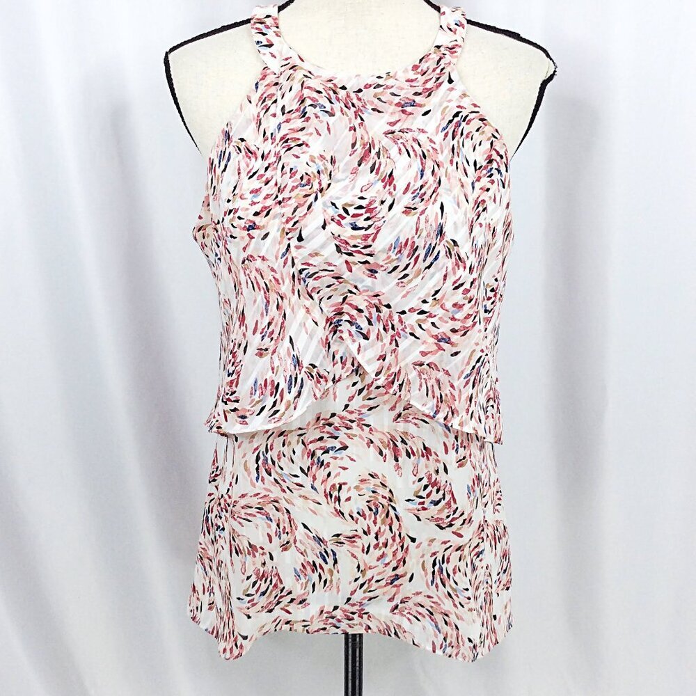 WHBM White House Black Market Tank Top‎ Womens Size 10 Layered High Neck Pink